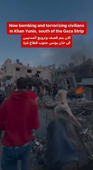 تغطية صحفية: "طيران الاحتلال يدمر منازل في #خانيونس جنوب قطاع #غزة".