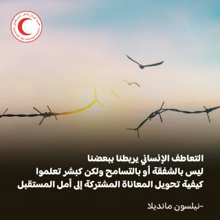 |التعاطف الإنساني يربطنا ببعضنا، ليس بالشفقة أو بالتسامح، ولكن كبشر تعلموا كيفية تحويل المعاناة المشتركة...