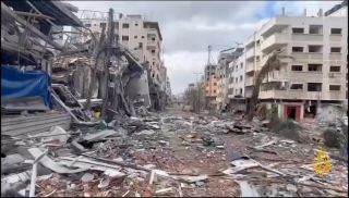 |‏🚨Massive destruction caused by the Israeli bombing in the vicinity of Al-Quds Hospital in the Tal Al-Hawa area in ⁦‪#Gaza‬⁩ City.
‏دمار هائل خلفه القصف...