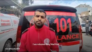 |English follows:
‏⭕️في اليوم 101 للحرب على ⁧‫#غزة‬⁩، رسائل طواقم اسعاف الهلال الأحمر الفلسطيني 🚑"مستمرون رغم...