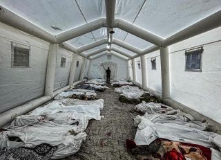 |the hospital just full of Palestinian kids obliterated bodies caused by missiles and bombs from Israel dropped on homes,schools,markets,villages and refugee camps . Israel has bombed it 

#غزة...