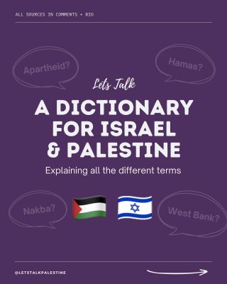 Confused by all the terms & words surrounding Palestine? This is for you.

Everyone needs to know what the Nakba is. Everyone needs to understand what it means that Israel maintains an apartheid...