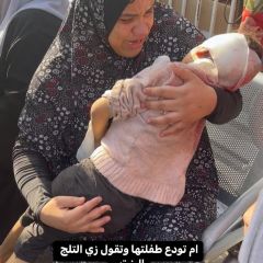 |A mother bids farewell to her daughter and says, “Like snow, the girl.” Yesterday we went to the store 😓😓💔
#شهيد_الوطن #اطفال #الاكسبلور #اطفال...