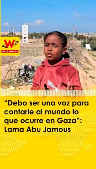 🔉 En diálogo con #WFinDeSemana, Lama Abu Jamous (@lama_jamous9), una periodista de nueve años, relató por qué decidió contar en redes sociales cómo se vive la guerra en la Franja de...