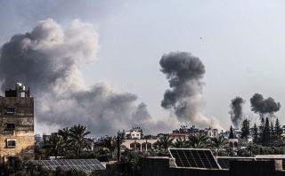 Smoke rises from the Al-Maghazi Refugee Camp as the Israeli attacks continue in Gaza City, Gaza on January 09, 2024. (Anadolu Ajansı - 📷Ali Jadallah) #istanbul #turkey #photography #everyday...