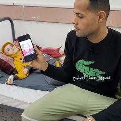 شاهد الطفل يزن الكفارنة من بيت حانون نازح الى مدينة رفح ..تفاقمت حالته الصحية في الحرب بسبب نقص الغذاء...