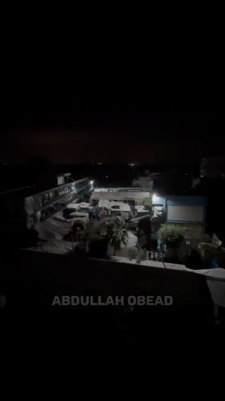 |حالة هلع وخوف لدى النازحين في احد مراكز الايواء في مخيم النصيرات وسط #قطاع_غزة بعد اطلاق الاحتلال قنابل ضوئية...