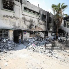 Shifa Hospital in Gaza, was heavily damaged in Israeli attacks, is being restored for service again

GAZA CITY, GAZA - JUNE 05: Palestinians start to fix and restore the Shifa Hospital after being...