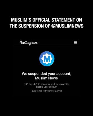 Muslim’s official statement on the suspension of @muslimnews. 

Although our account was restored, we are calling on Meta to end its continued censorship.

#muslim #islam