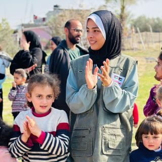 |My name is Nour, I am 27 years old With this picture, I was actively making young children happy. Our children’s message from Gaza. Dear all, “We want to be happy and we want to live.” And we...