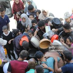 Aid organizations in Gaza distribute hot meals to Palestinians

GAZA CITY, GAZA - MAY 14: Palestinian children who were forced to flee from Jabalia and Beit Lahia areas under Israeli attacks and took...