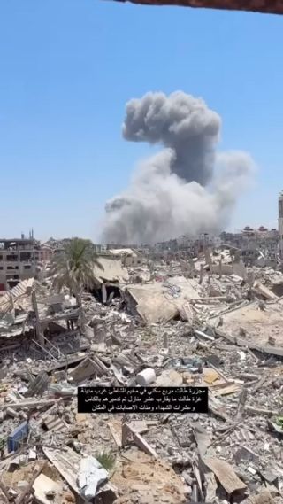 🔺️#Watch| Palestinian screams after the occupation aircraft destroyed more than 7 homes in the Beach camp, west of Gaza, this afternoon, above their residents, children and...