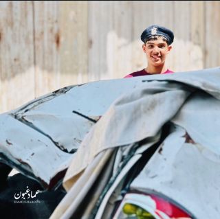 يوم العيد يلبس محمد قبعة والده الذي استشهد أثناء خدمته أبناء شعبه 
‏⁧‫#عيد #palestine🇵🇸