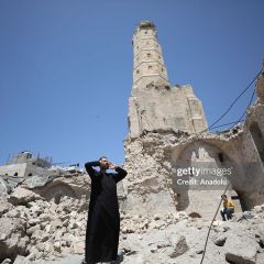 Palestinians perform Friday prayers in partially destroyed Great Mosque of Gaza

GAZA CITY, GAZA - APRIL 19: Palestinian perform Friday prayers at partially destroyed Great Mosque of Gaza, the...
