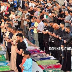 صور / صلاة عيد الأضحى المبارك من وسط مخيم جباليا شمال قطاع غزة .
