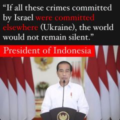 The president of Indonesia ðŸ‡®ðŸ‡© said it best. 

Why? 

1) Because Netanyahu has carte blanche to kill without limit by Biden and the USA. 

2) because the victims are Arabs and Muslims....