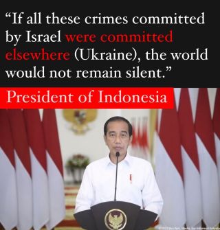 The president of Indonesia ðŸ‡®ðŸ‡© said it best. 

Why? 

1) Because Netanyahu has carte blanche to kill without limit by Biden and the USA. 

2) because the victims are Arabs and Muslims....