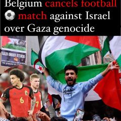 Good. 

Donâ€™t give a platform to a nation advancing genocide, for whatever reason. 

Salute to the overwhelmingly Moroccan and Muslim #football fans in Brussels who made this happen. 

These...