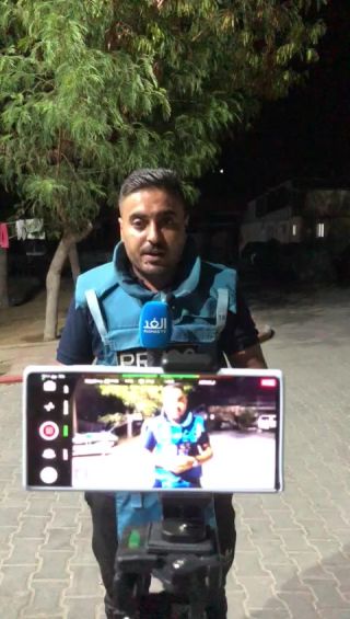 |استهداف برج حجي الذي يضم عددا من المكاتب الصحفية، بما فيها مكتب فضائية النجاح التي أعمل بها 
#غزة #قطاع_غزة|