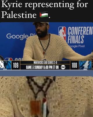 You gotta love @kyrieirving and his courageous stand with ðŸ‡µðŸ‡¸ and all oppressed people

#NBA #sports #basketball #playoffs