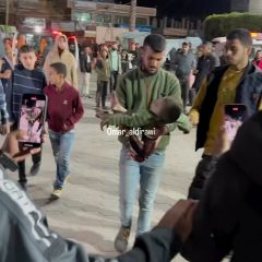 A child martyr in the recent targeting of Nuseirat Occupation Goals Bank #Children
طفل ش//ه،.يد في الإستهداف الإخير على النصيرات 
بنك أهداف...