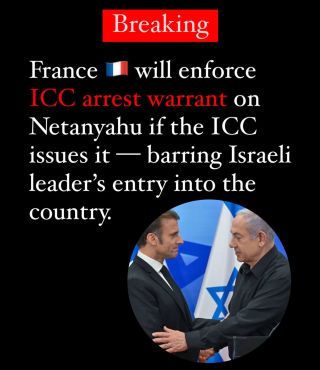 Even Macron knows that Netanyahuâ€™s time is up. 

#France #ICC