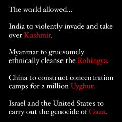 Becauase the systematic decimation of Muslim-majority societies is by design.

The War on Terror is the new colonialism. 

ðŸ§•ðŸ¼ Give to Uyghur Orphans (Link in Bio)

#gaza #kashmir #india...