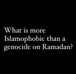 This may be a provocative statement for some, but Iâ€™ll share it anyway #Ramadan is coming to a close: 

Joe Biden enabling and allowing a genocide in Gaza for these past 28 days outdoes...