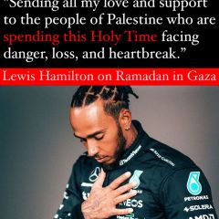 Class Act. 

Salute to Lewis Hamilton for being consistent on Gaza and speaking up for the people. 

Before and during Ramadan ðŸŒ™ 

Heâ€™s a real and fearless one, since Day 1 of the...