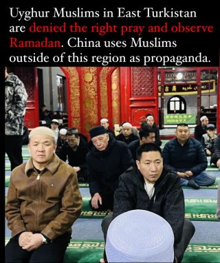 Day 3 of Ramadan. 

A cultural genocide against Uyghur Muslims has been unfolding for years, with #Ramadab banned for about a decade. 

China uses images and propaganda from outside of East Turkistan...