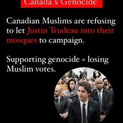 I was in the greater Toronto in October when the Muslim communities refused to let Trudeau into 5 mosques in the area. 

Genocide Justin wants Muslim votes in Canada ðŸ‡¨ðŸ‡¦, but supported...