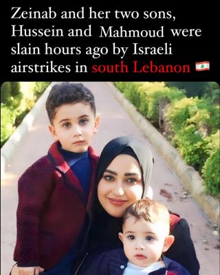 ðŸš¨ Israeli airstrikes killed this sister Zeinab  mother, and her two sons Mahmoud and Husseinin Nabatieh, south Lebanon, which was shelled heavily today. 

Netanyahu desperately wants war in...
