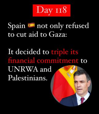 In a world of American, German, French and British genocide enabling, be like #Spain. 

Spain ðŸ‡ªðŸ‡¸ has augmented its support to Palestinians during this genocide: 

â€œLast year,...