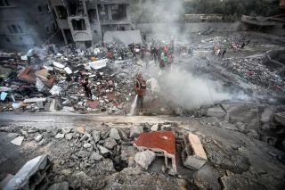 Palestinians look for survivors under the rubble of a destroyed building following Israeli airstrikes in Nusseirat refugee camp, central Gaza Strip, Tuesday, Oct. 31, 2023.
by Mohammed...